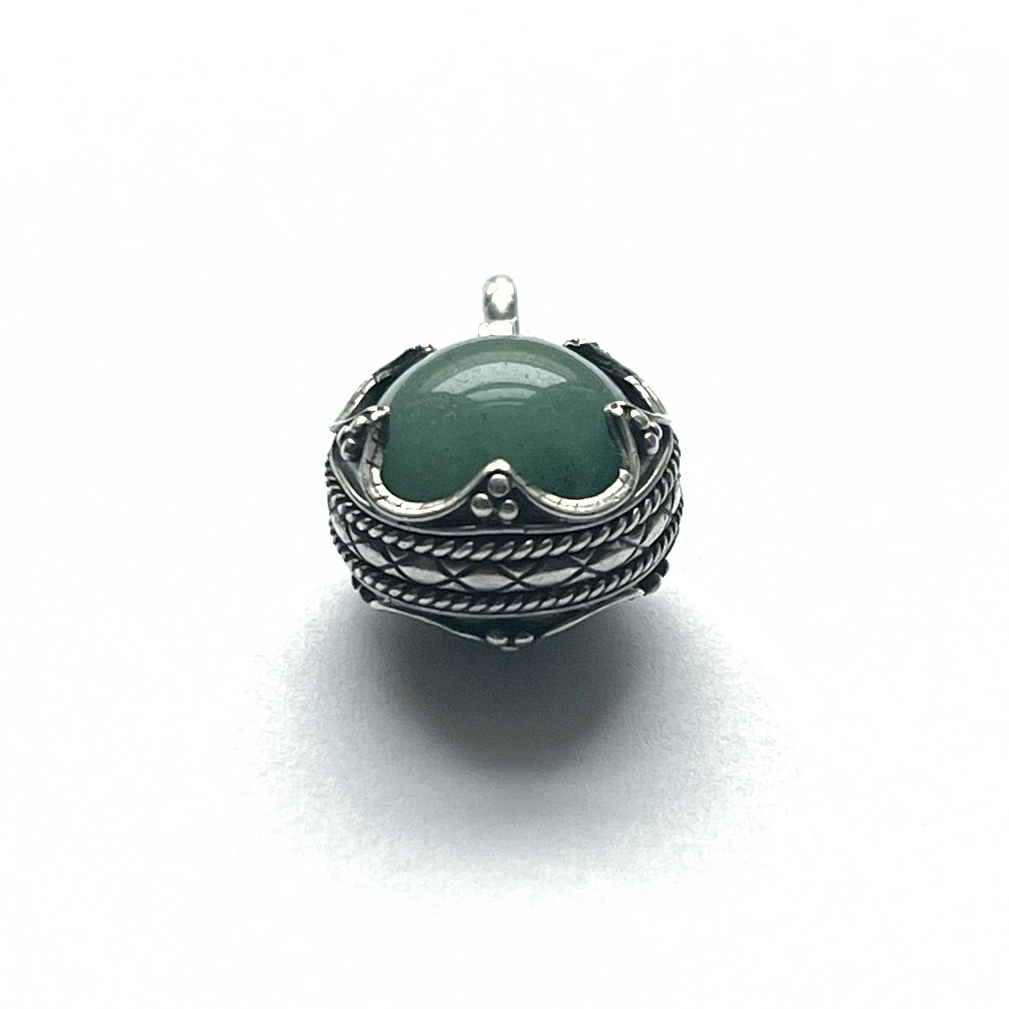 Silver Gotland ball (12mm) green aventurine