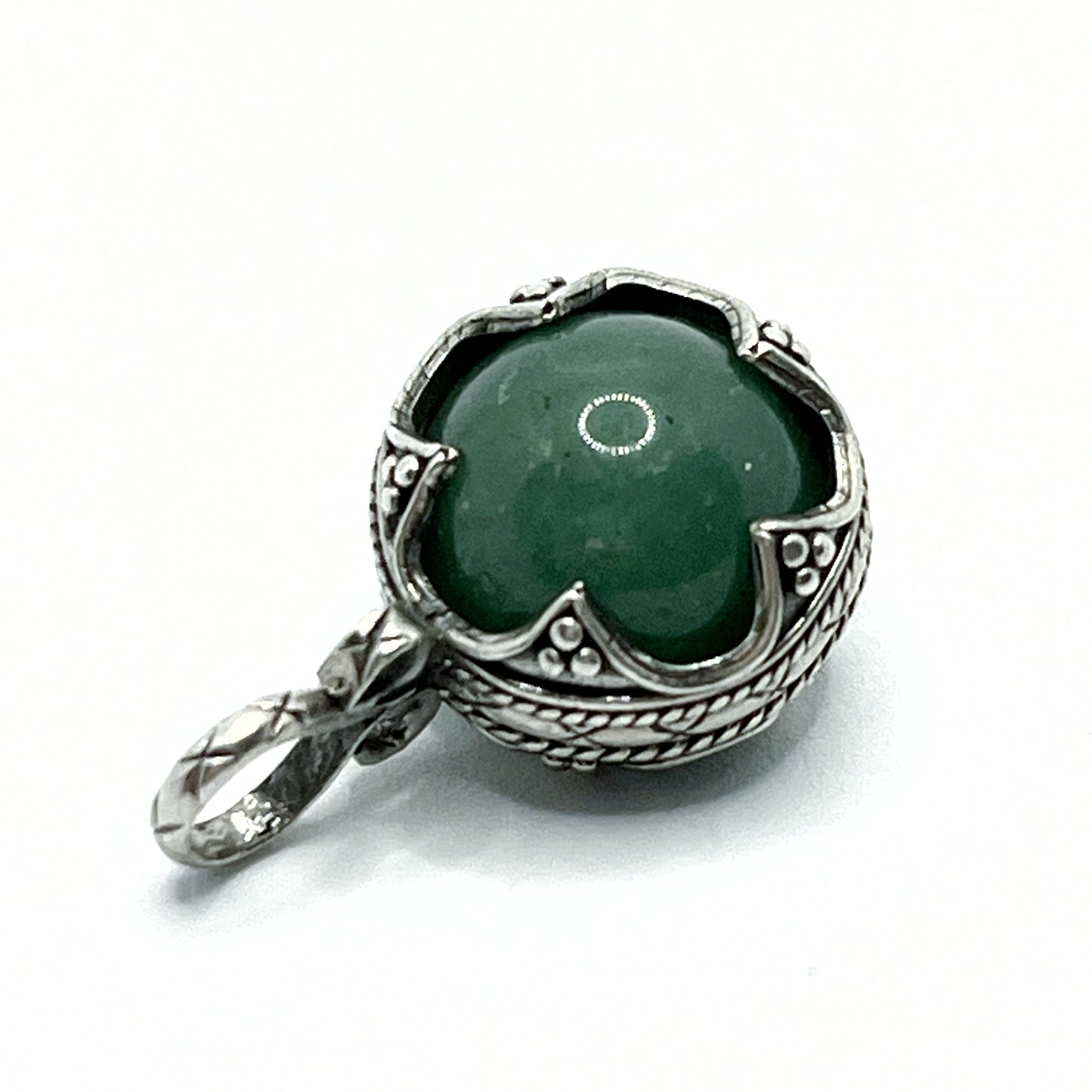 Silver Gotland ball (12mm) green aventurine