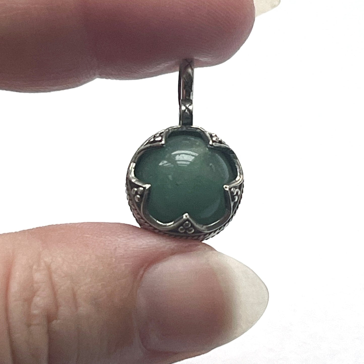 Silver Gotland ball (12mm) green aventurine