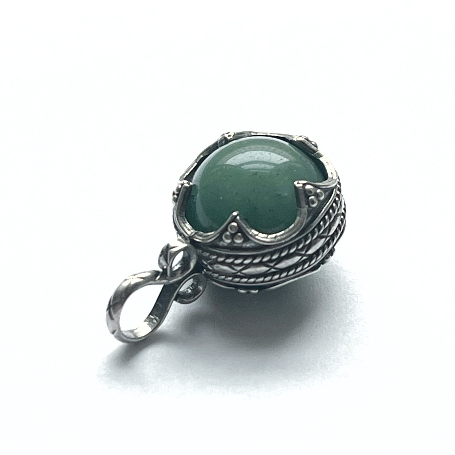 Silver Gotland ball (12mm) green aventurine